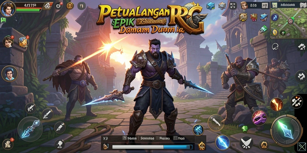Tampilan gameplay dari 47F dengan pertempuran seru dan grafis menawan.