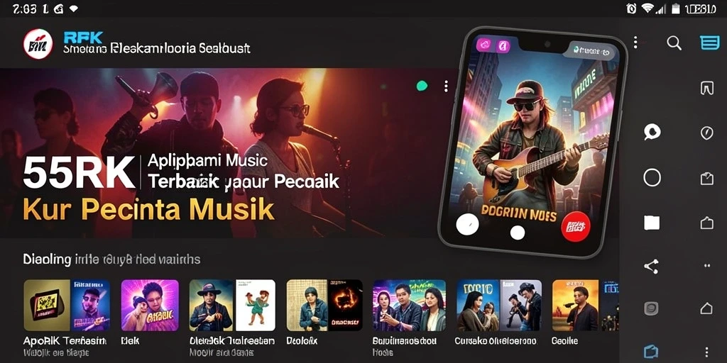 Screenshot tampilan gameplay dari aplikasi musik 55RK yang menarik.