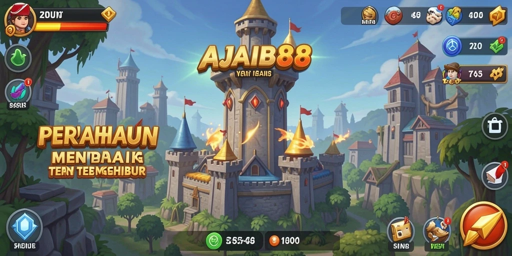 Tampilan gameplay AJAIB88 yang mendebarkan dalam pertarungan Tower Defense.