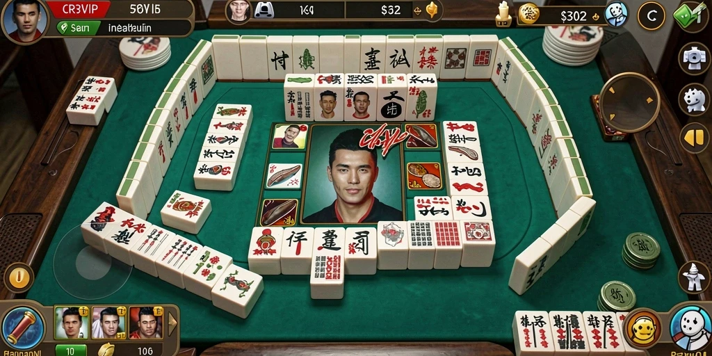 Tampilan utama gameplay CR7VIP dengan ubin Mahjong yang berwarna-warni.
