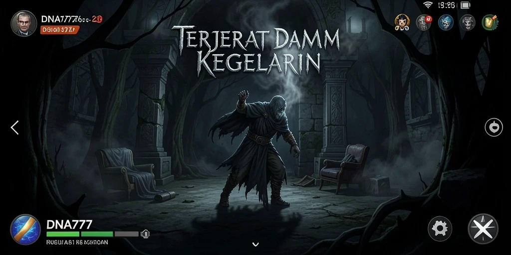 Screenshot gameplay menampilkan ketegangan dan suasana menyeramkan di DNA777.