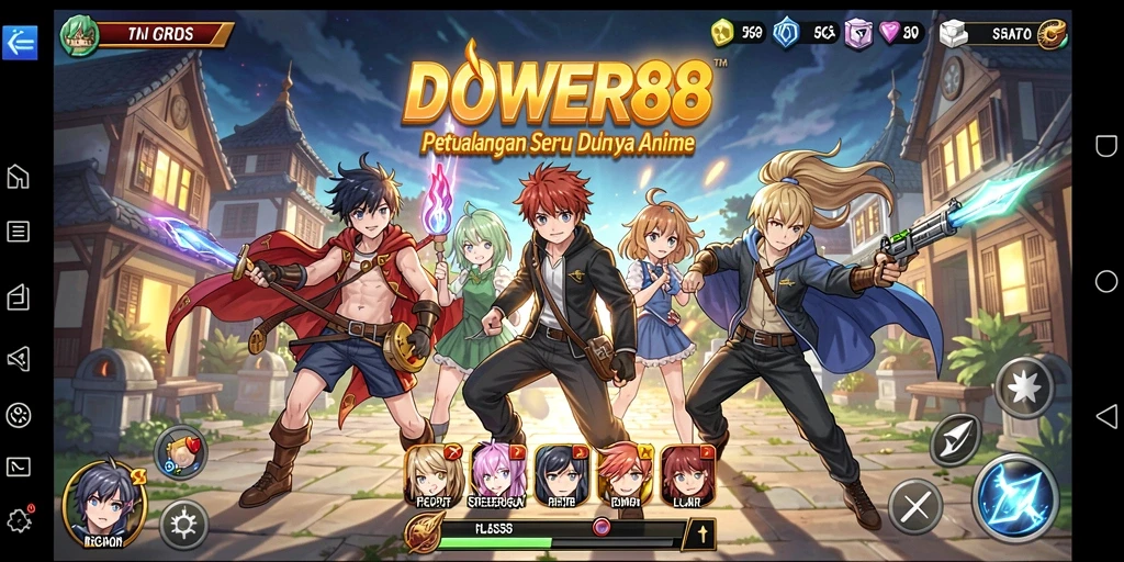 Tangkapan layar DOWER88 menampilkan aksi seru dalam dunia Anime.