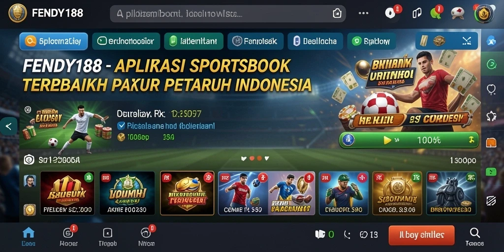 Tampilan utama FENDY188 menampilkan opsi taruhan olahraga yang beragam.