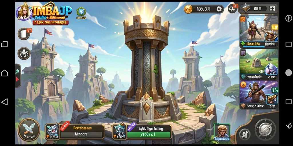 Tampilan gameplay IMBAJP yang menegangkan di Tower Defense.
