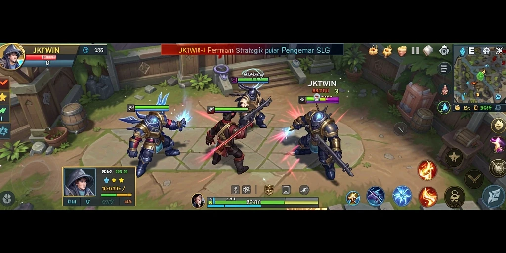 Gameplay SLG yang menegangkan dan strategis dalam JKTWIN.