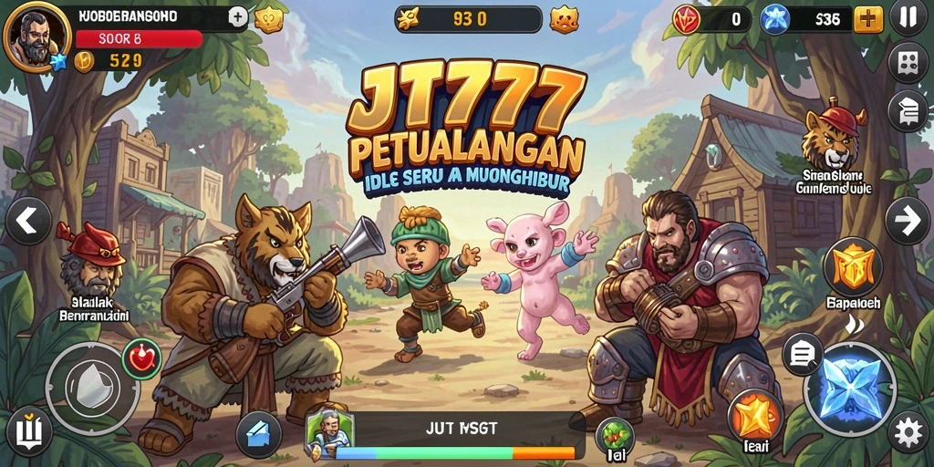 Menampilkan karakter dan aksi gameplay Idle yang menarik.