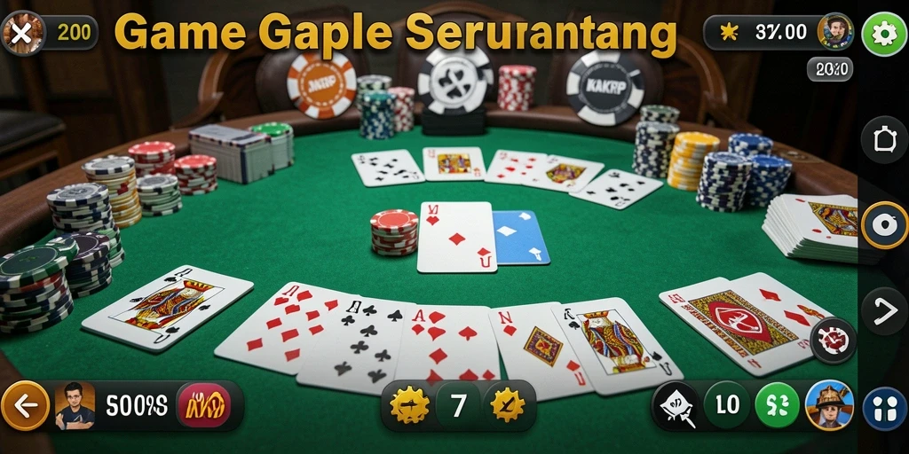 Screenshot gameplay KAKRP yang menampilkan ketegangan permainan Gaple.