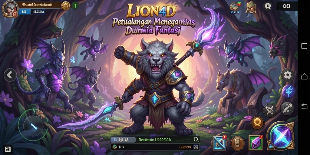 Tampilan gameplay LION4D yang menarik di dunia petualangan yang luas.