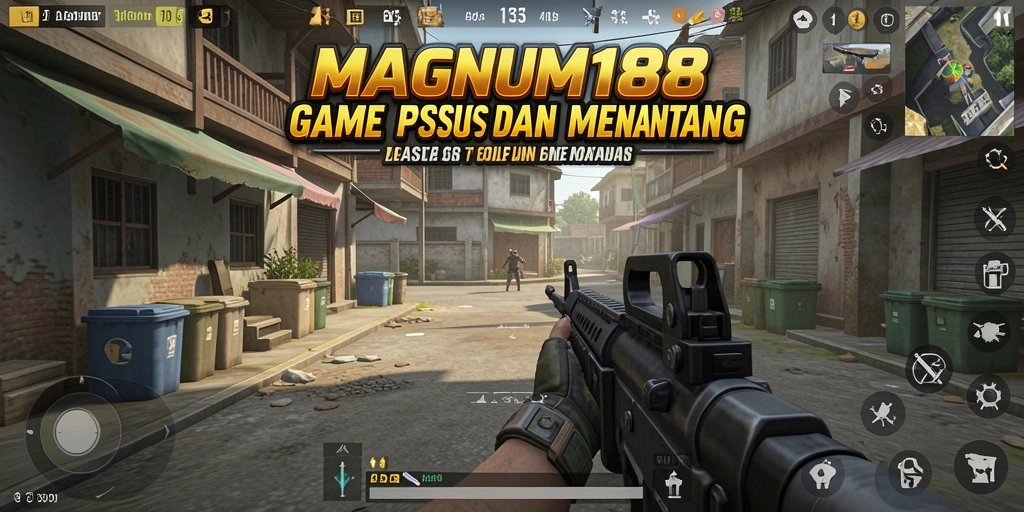 Tangkapan layar menunjukkan aksi menegangkan dari gameplay MAGNUM188.