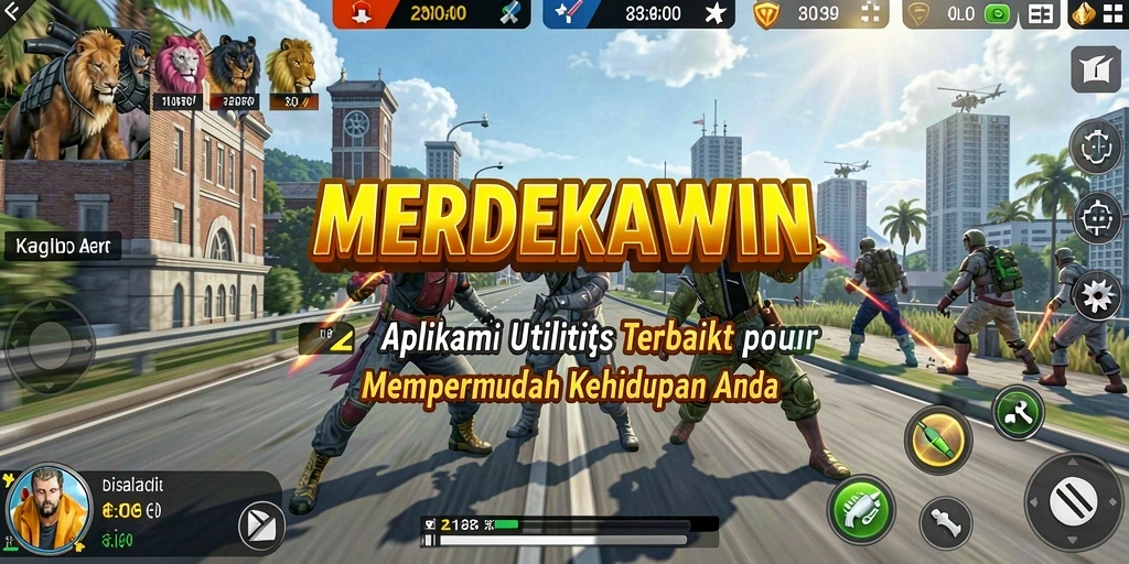 Screenshot utama MERDEKAWIN menunjukkan tampilan antarmuka pengguna yang intuitif.