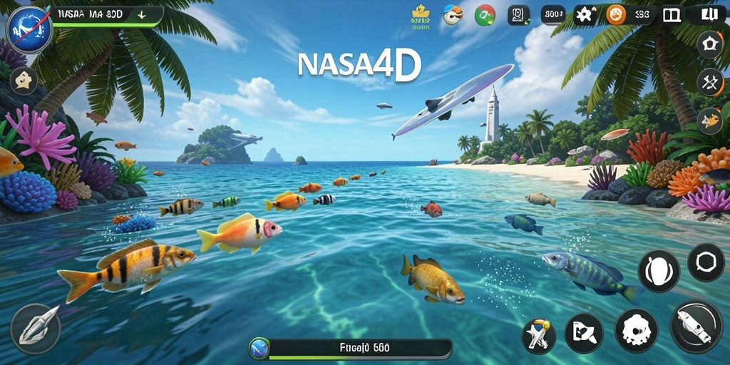 Screenshot gameplay <strong>NASA4D</strong> menampilkan aksi memancing yang seru dan menarik.