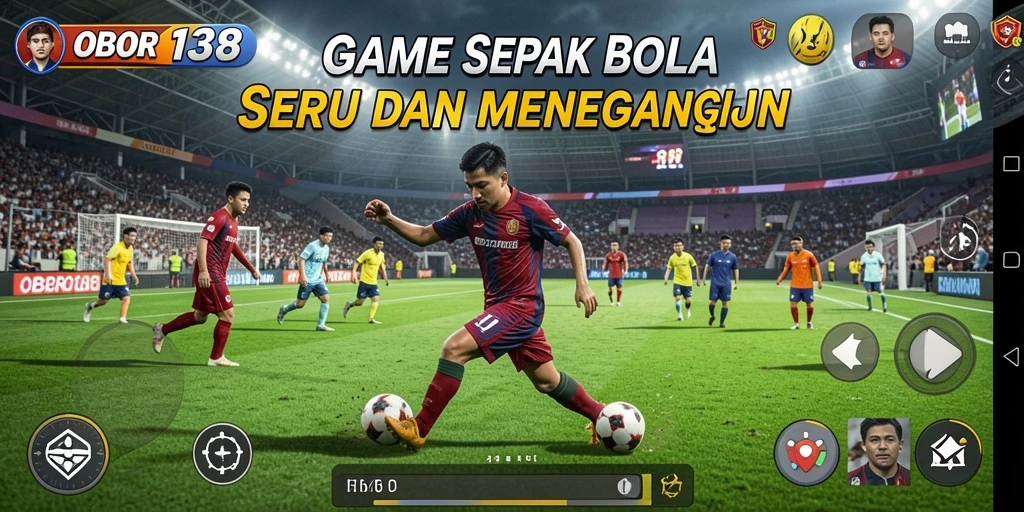 Tampilan menarik dari gameplay OBOR138 yang penuh aksi sepak bola.