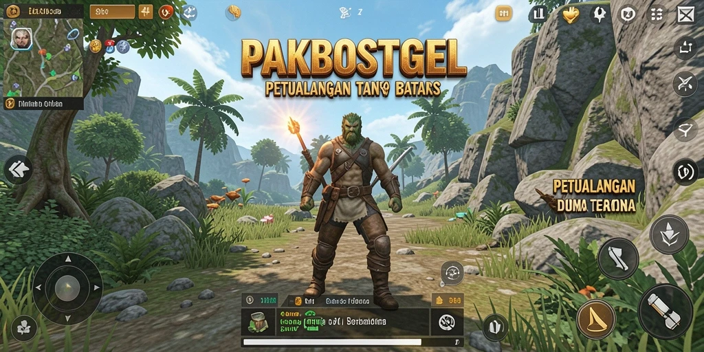 Tampilan gameplay PAKBOSTOGEL yang memukau di dunia terbuka.
