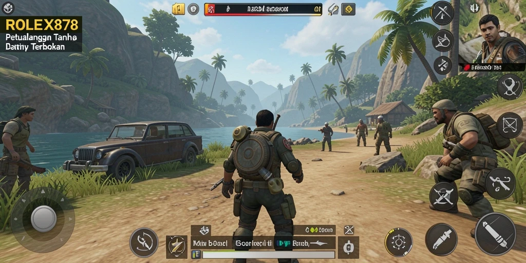 Screenshot gameplay menunjukkan petualangan seru di dunia terbuka ROLEX878.
