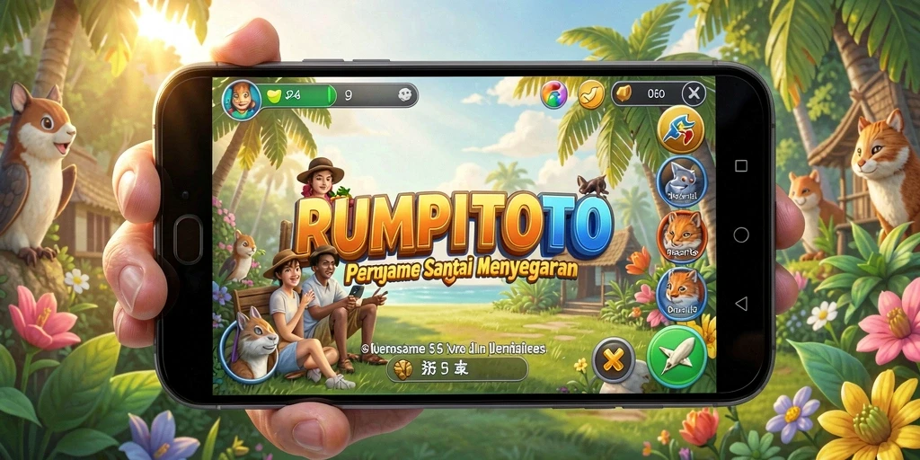 Tampilan gameplay RUMPITOTO yang penuh warna dan menyenangkan.